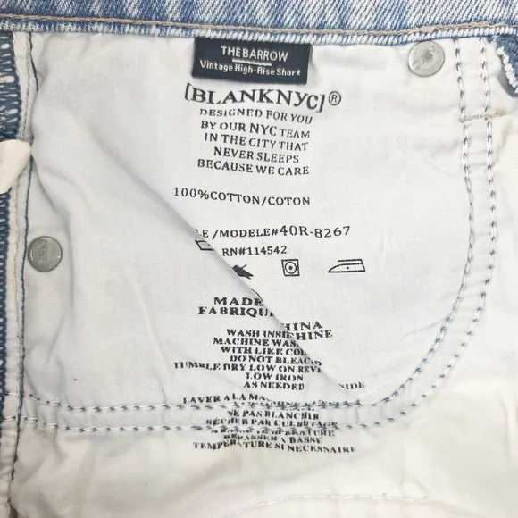 BLANK NYC Women's Life's Beach The Barrow High Rise Denim Jean Shorts Sz 24 - Picture 4 of 6